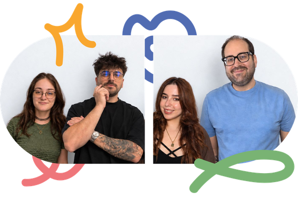 Team di CartaBianca, agenzia di comunicazione a Brescia: Alessandra, Andrea, Raffaella e Daniele.